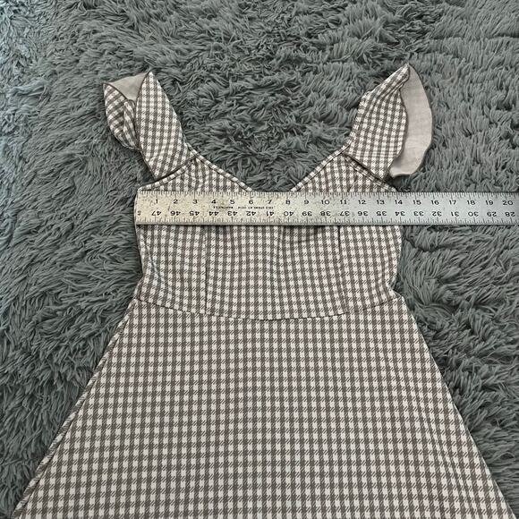Vintage Caution to the Wind Medium Y2K Gray White Gingham Mini Dress - Picture 10 of 12